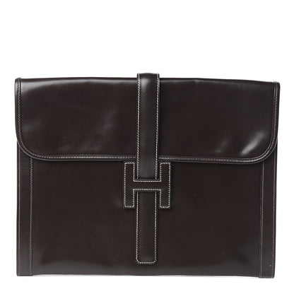 Hermes Box Jige GM Clutch Chocolate 1 of 12