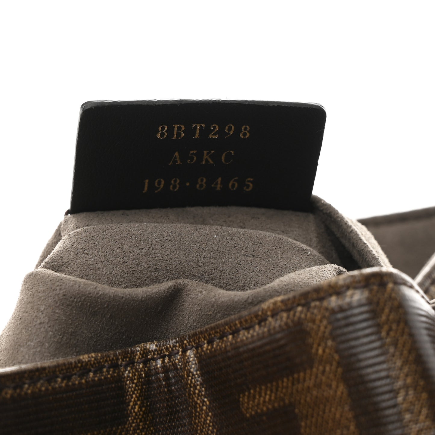 Glazed Fabric Vitello Grace F is Fendi FF 1974 Stamp Patch Grande Mon Tresor Bucket Bag Mogano Panna Nocciola