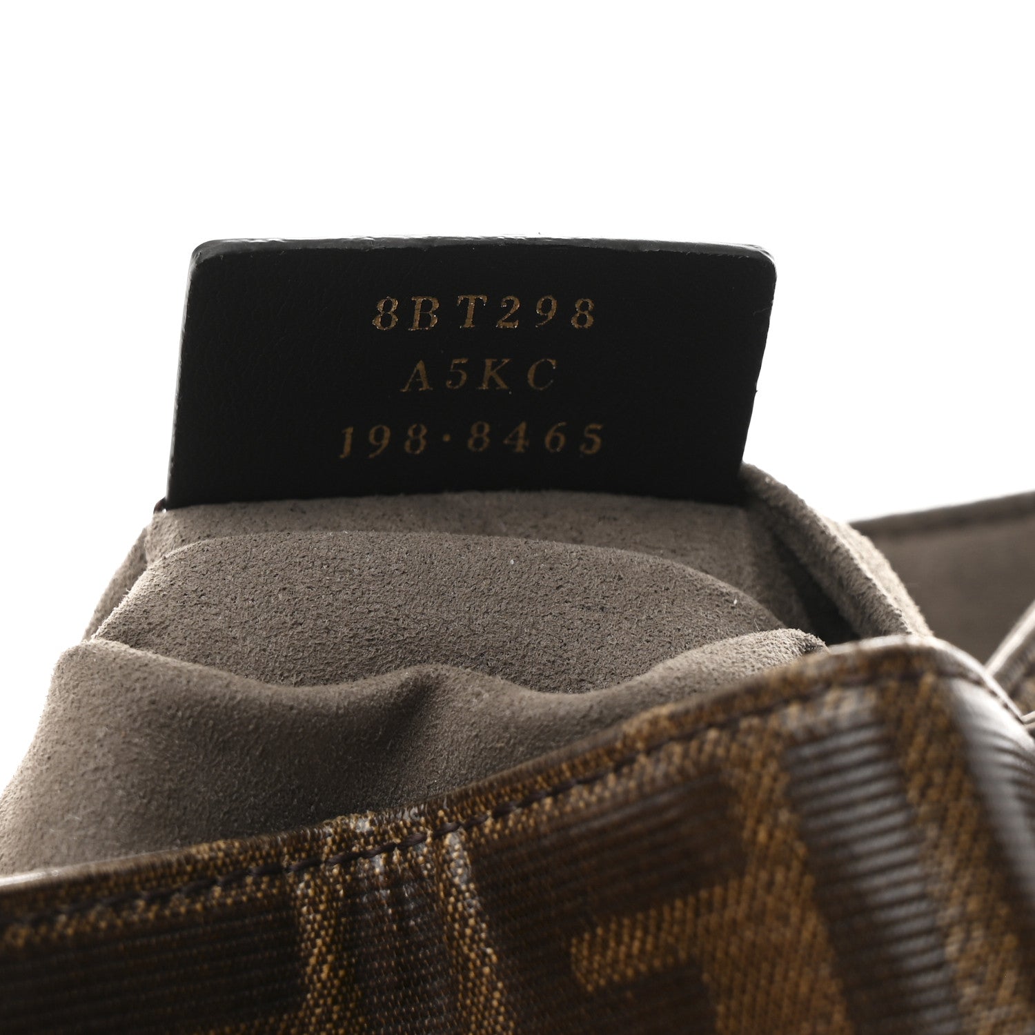 Fendi Glazed Fabric Vitello Grace F is Fendi FF 1974 Stamp Patch Grande Mon Tresor Bucket Bag Mogano Panna Nocciola 7 of 10