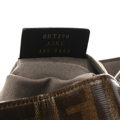 Fendi Glazed Fabric Vitello Grace F is Fendi FF 1974 Stamp Patch Grande Mon Tresor Bucket Bag Mogano Panna Nocciola 7 of 10