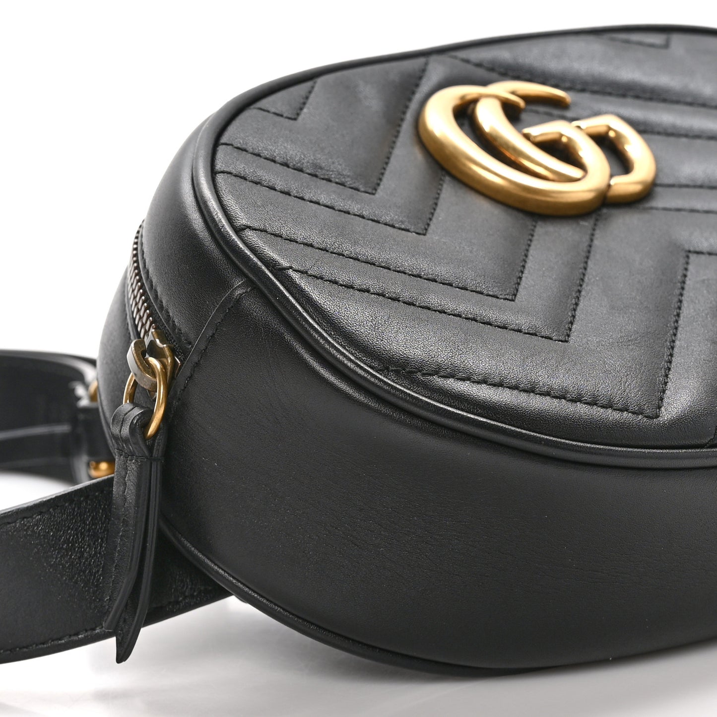 Calfskin Matelasse GG Marmont Belt Bag 95 38 Black