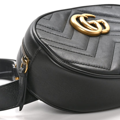 Gucci Calfskin Matelasse GG Marmont Belt Bag 95 38 Black 9 of 11
