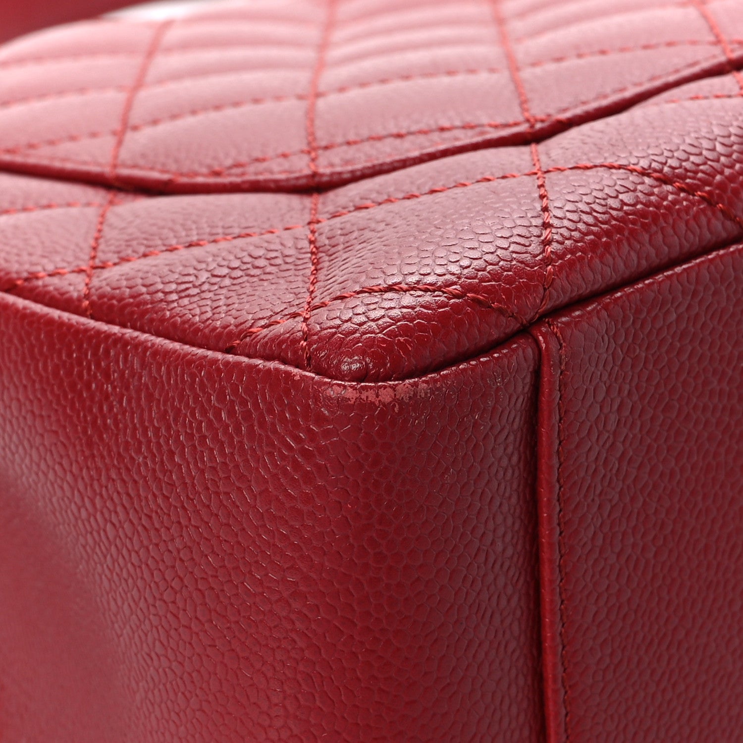 Chanel Caviar Quilted Grand Shopping Tote GST Red 11 of 12