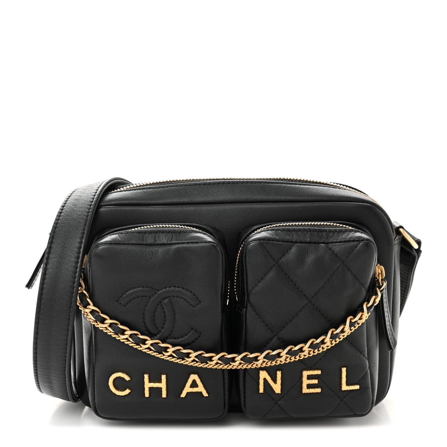 Chanel Calfskin Quilted Small Camera Case Black 1 of 10