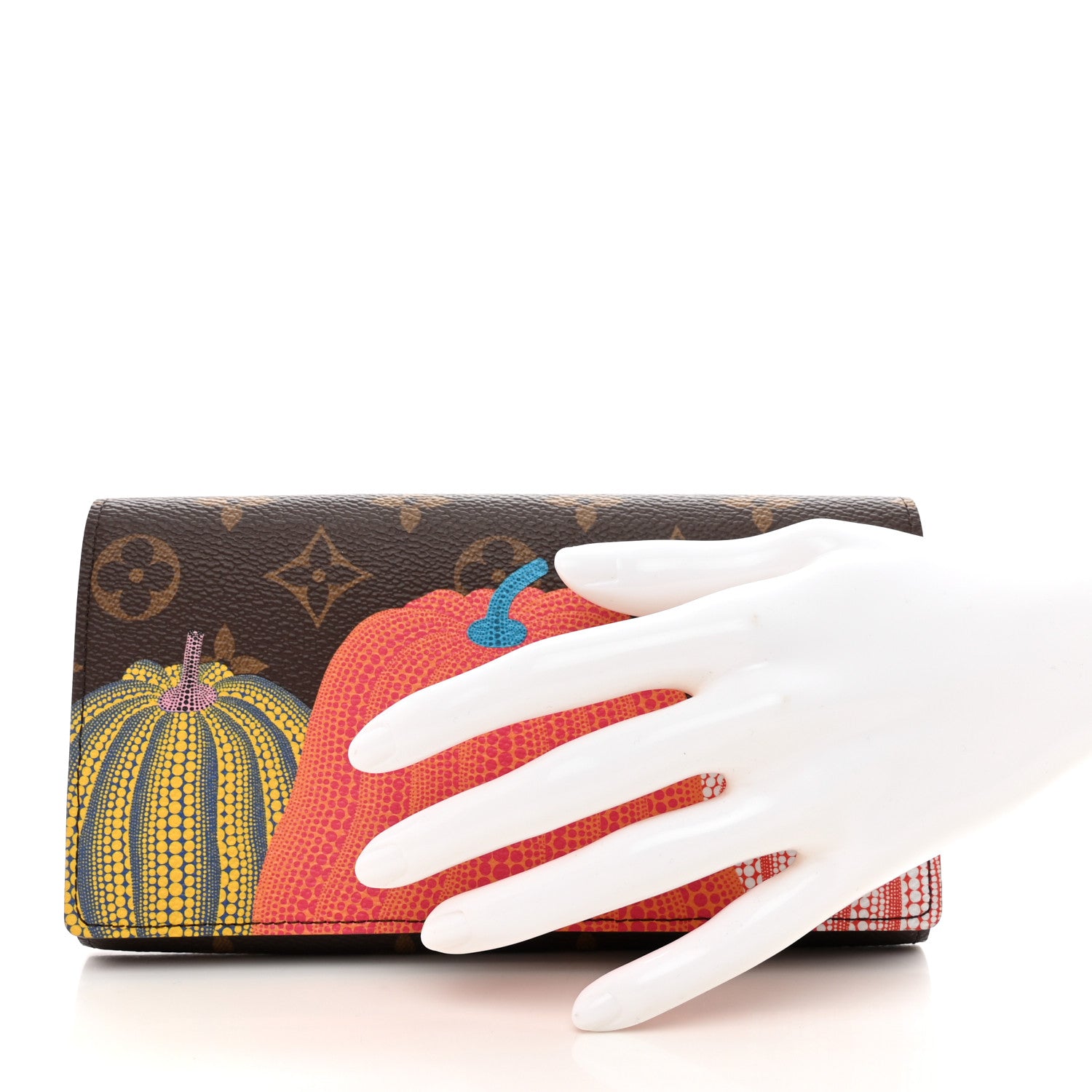Louis Vuitton LV X YK Monogram Kusama Pumpkin Sarah Wallet 2 of 10