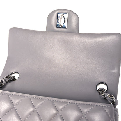 Chanel Lambskin Quilted Mini Rectangular Flap Grey 10 of 10
