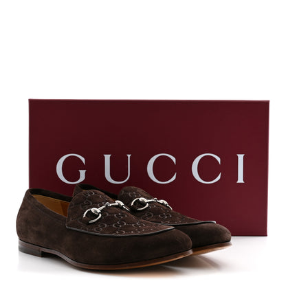 Gucci Luxury Suede GG Monogram Horsebit Mens Jordy Loafers 8 Night Cocoa 11 of 11