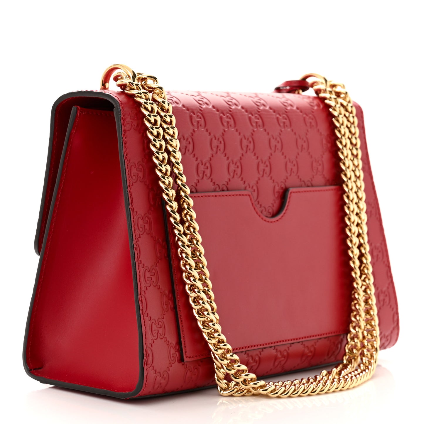 Guccissima Medium Padlock Shoulder Bag Hibiscus Red