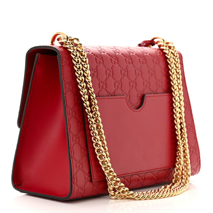 Gucci Guccissima Medium Padlock Shoulder Bag Hibiscus Red 3 of 10