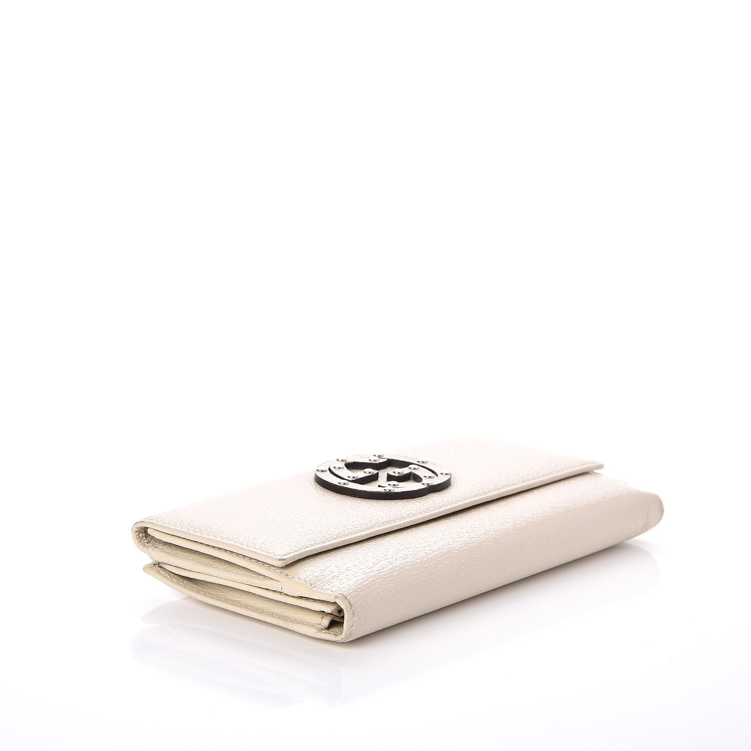Gucci Calfskin Studded Soho Continental Wallet White 4 of 15