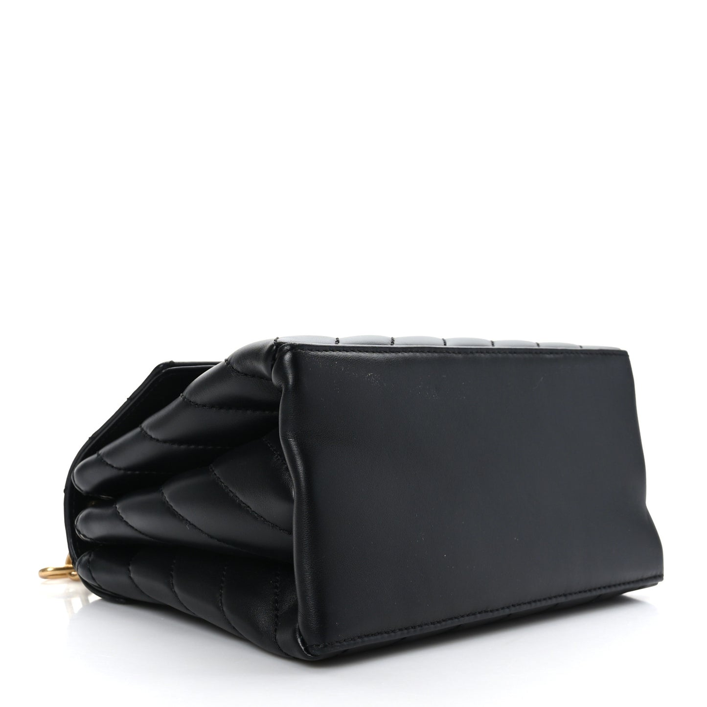 Calfskin Diagonal Quilted Jackhammer 24 Shoulder Bag Black