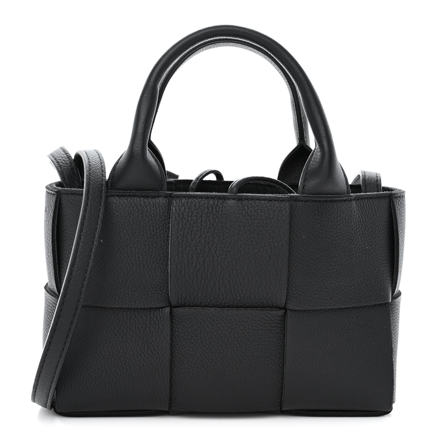 Bottega Veneta Grained Calfskin Intrecciato Candy Arco Tote Black 3 of 14