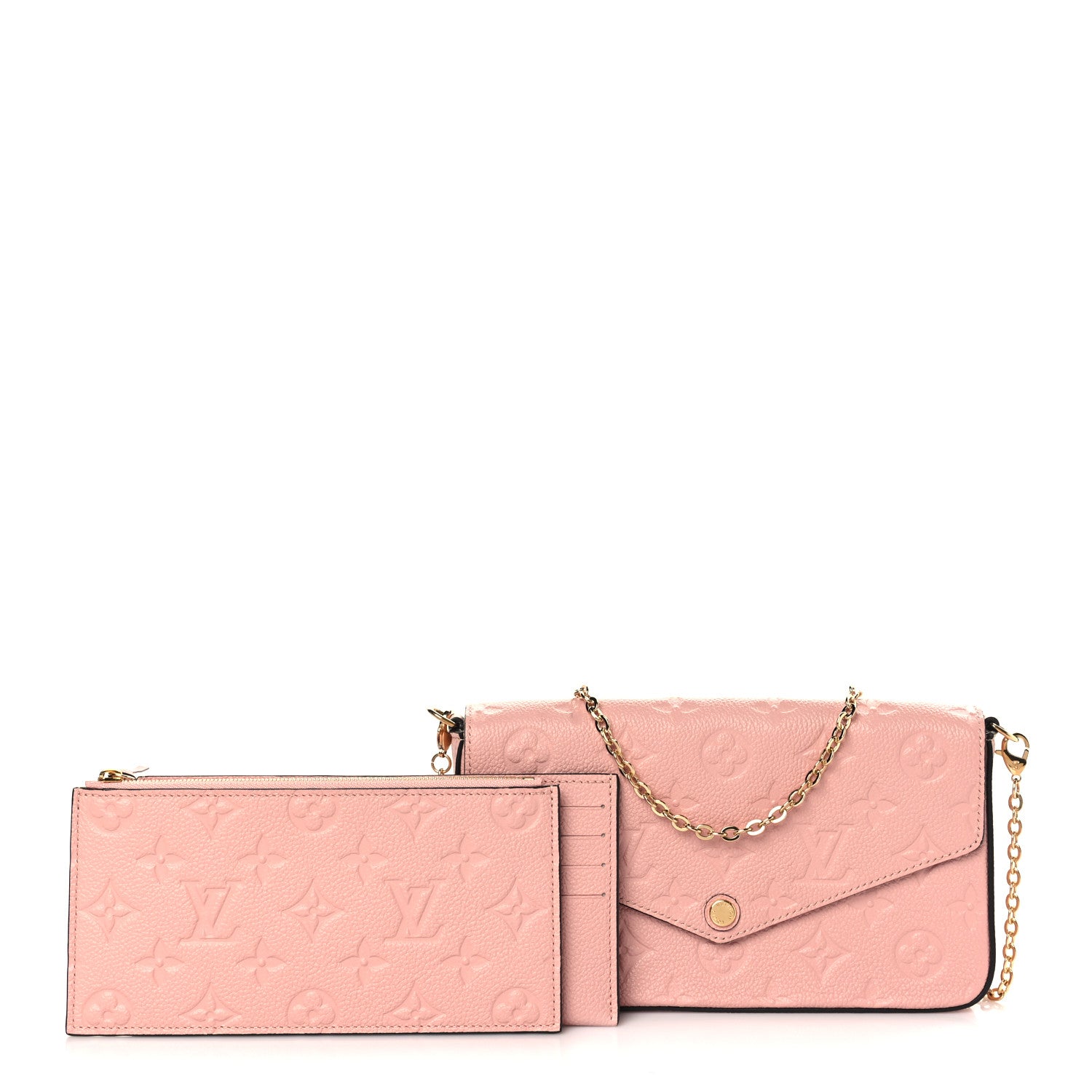 Louis Vuitton Empreinte Pochette Felicie Chain Wallet Rose Poudre 1 of 9