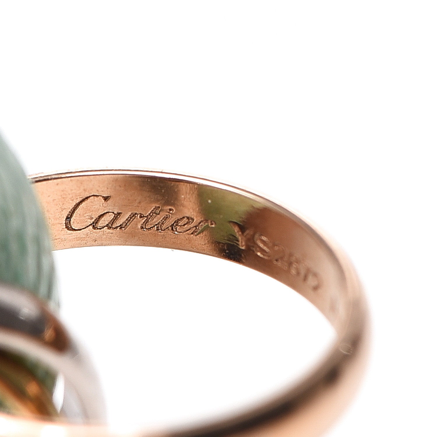Cartier 18K Pink Yellow White Gold Trinity Adjustable Cord Bracelet Light Green 3 of 4