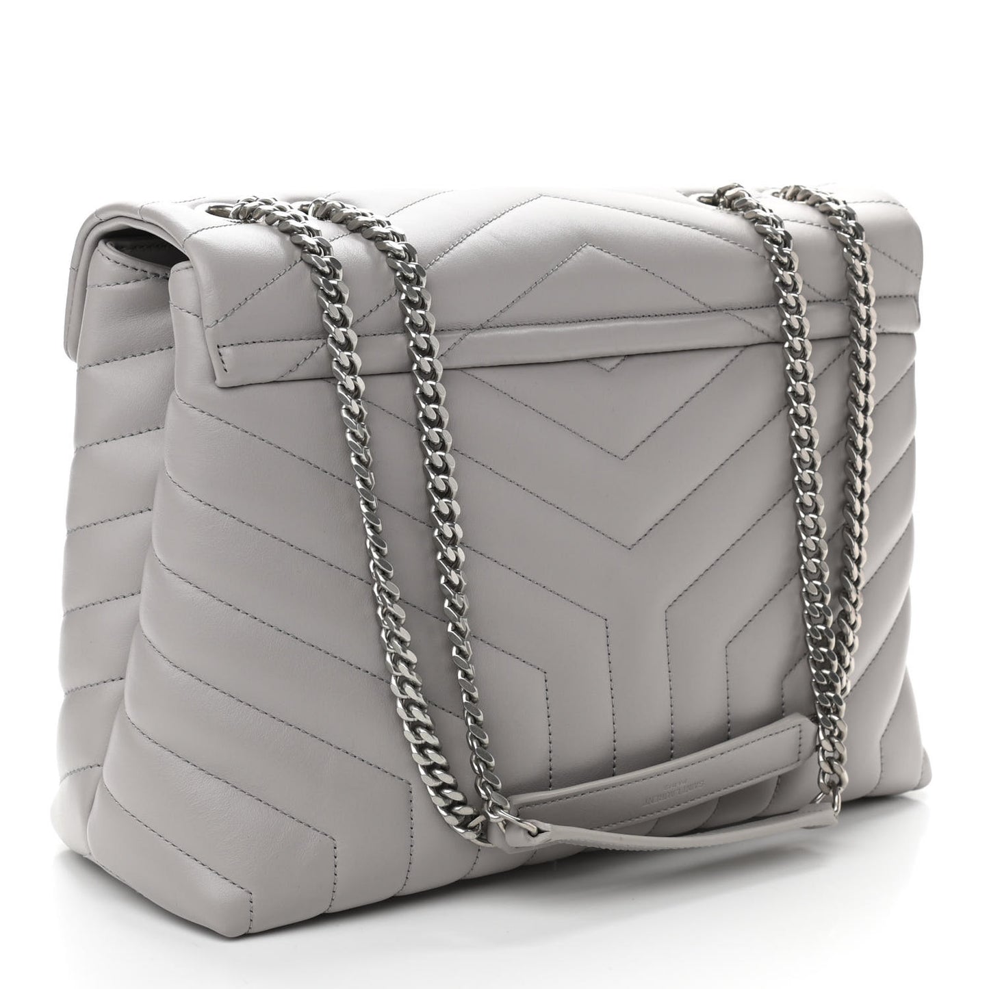 Calfskin Y Quilted Monogram Medium Loulou Chain Satchel Granite