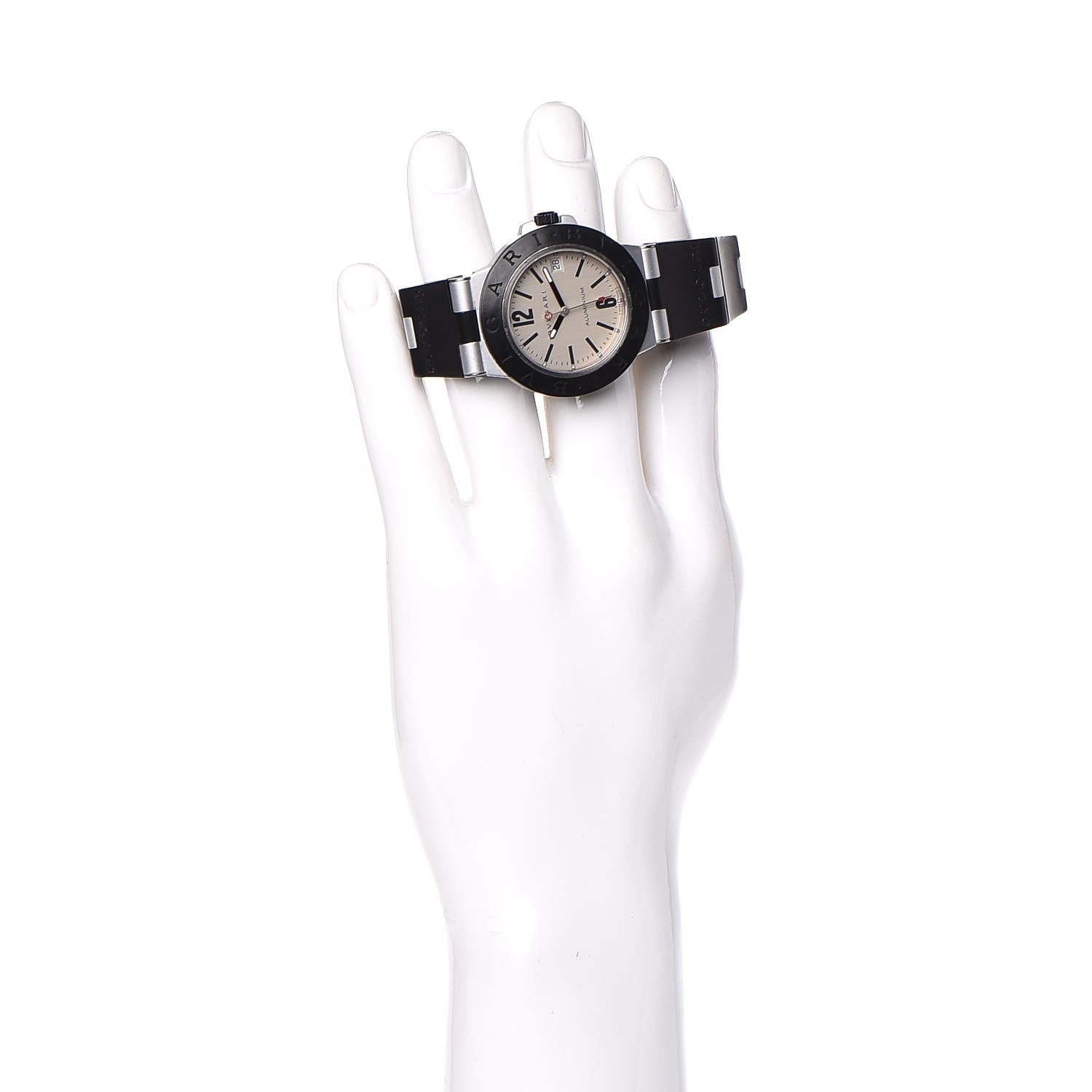 Bulgari Aluminum Rubber 38mm Diagono Quartz Watch 2 of 7