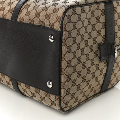 Gucci Monogram Dollar Calfskin Boston Duffle Bag Beige Ebony Testa di Moro Marrone Scuro 12 of 12