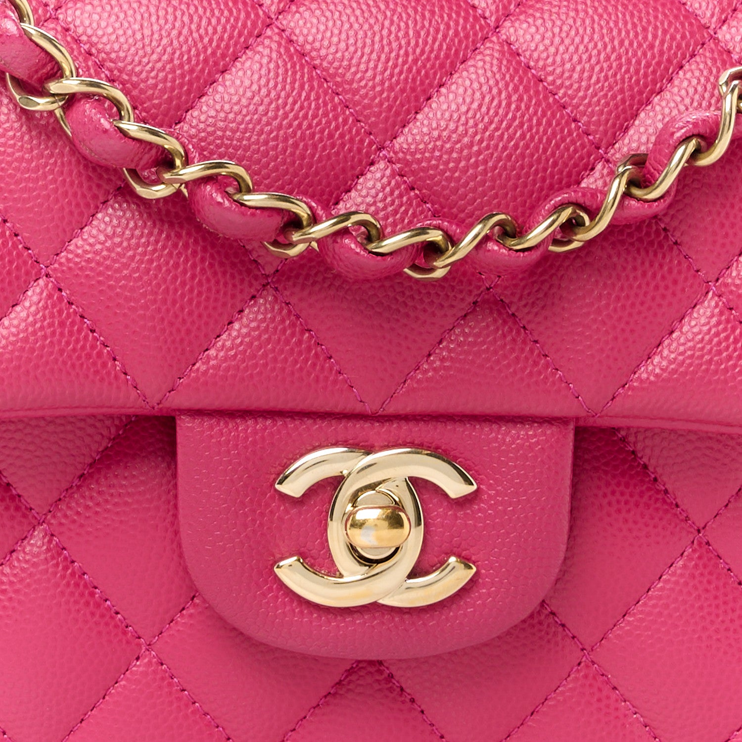 Chanel Caviar Quilted Small Double Flap Fuchsia 9 of 13