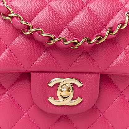 Chanel Caviar Quilted Small Double Flap Fuchsia 9 of 13