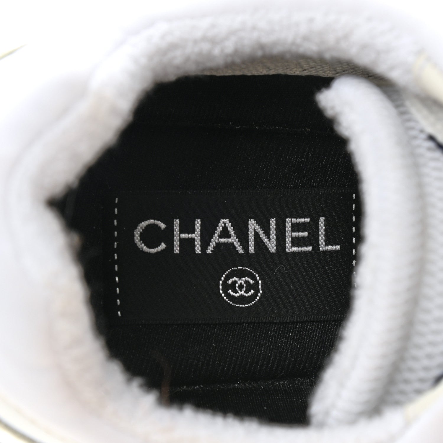 Chanel Calfskin Mesh Lycra Womens Logo Sneakers 40 White 7 of 9