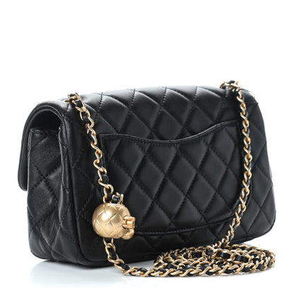 Chanel Lambskin Quilted Mini Rectangular Pearl Crush Flap Black 3 of 9