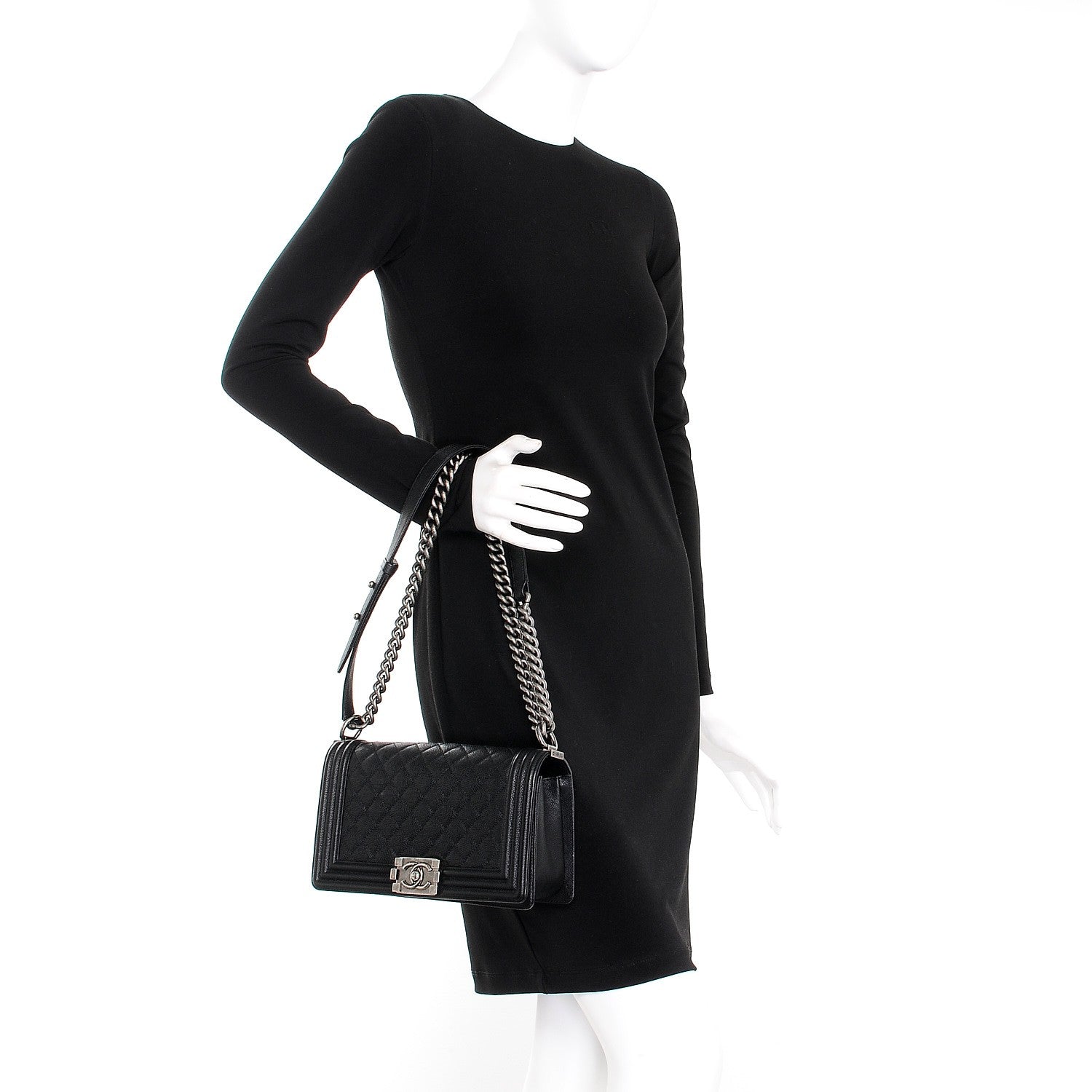 Chanel Caviar Quilted Medium Boy Flap Black 3 of 8