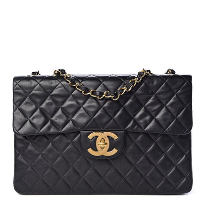 Chanel Lambskin Quilted XL Jumbo Single Flap Black 1 of 11