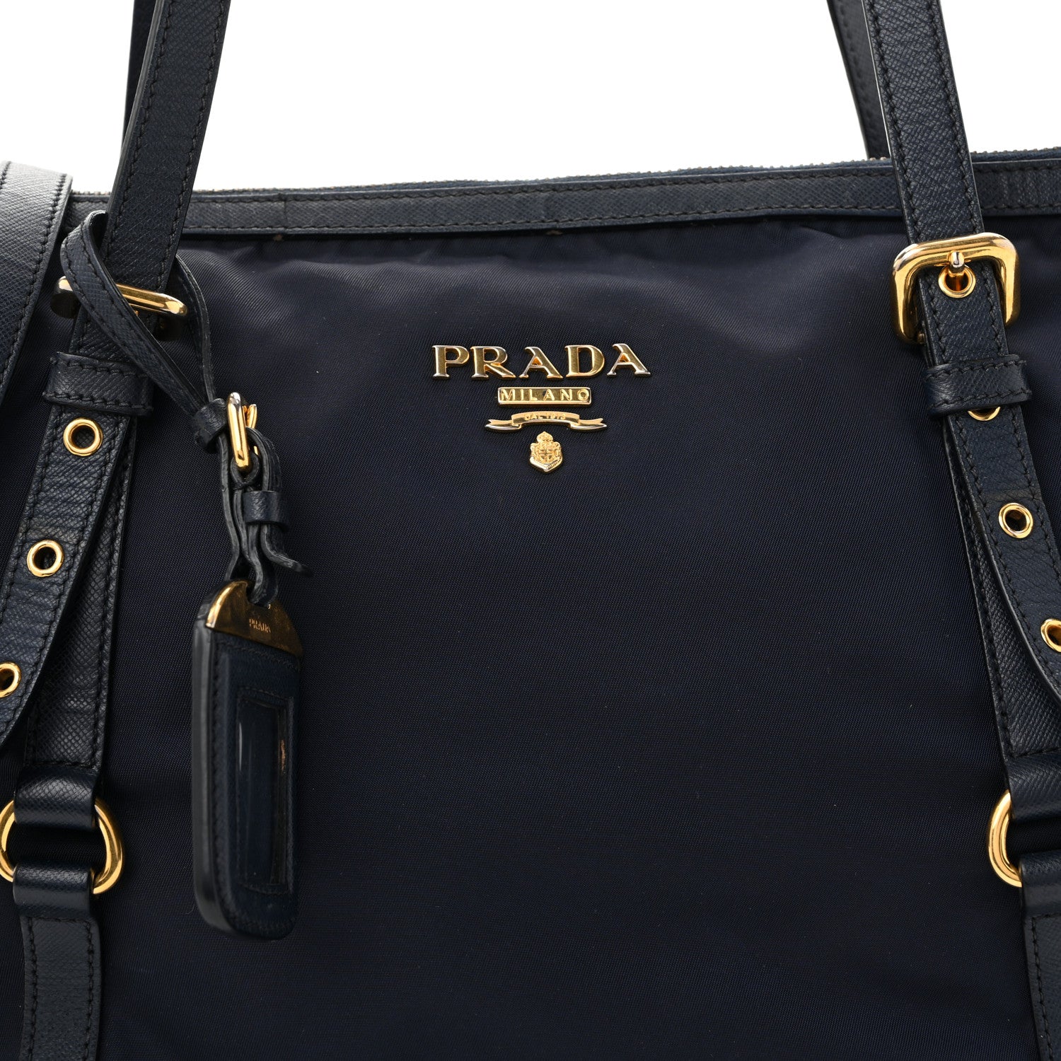 Prada Saffiano Tessuto Nylon Shopping Tote Royal Blue 8 of 16