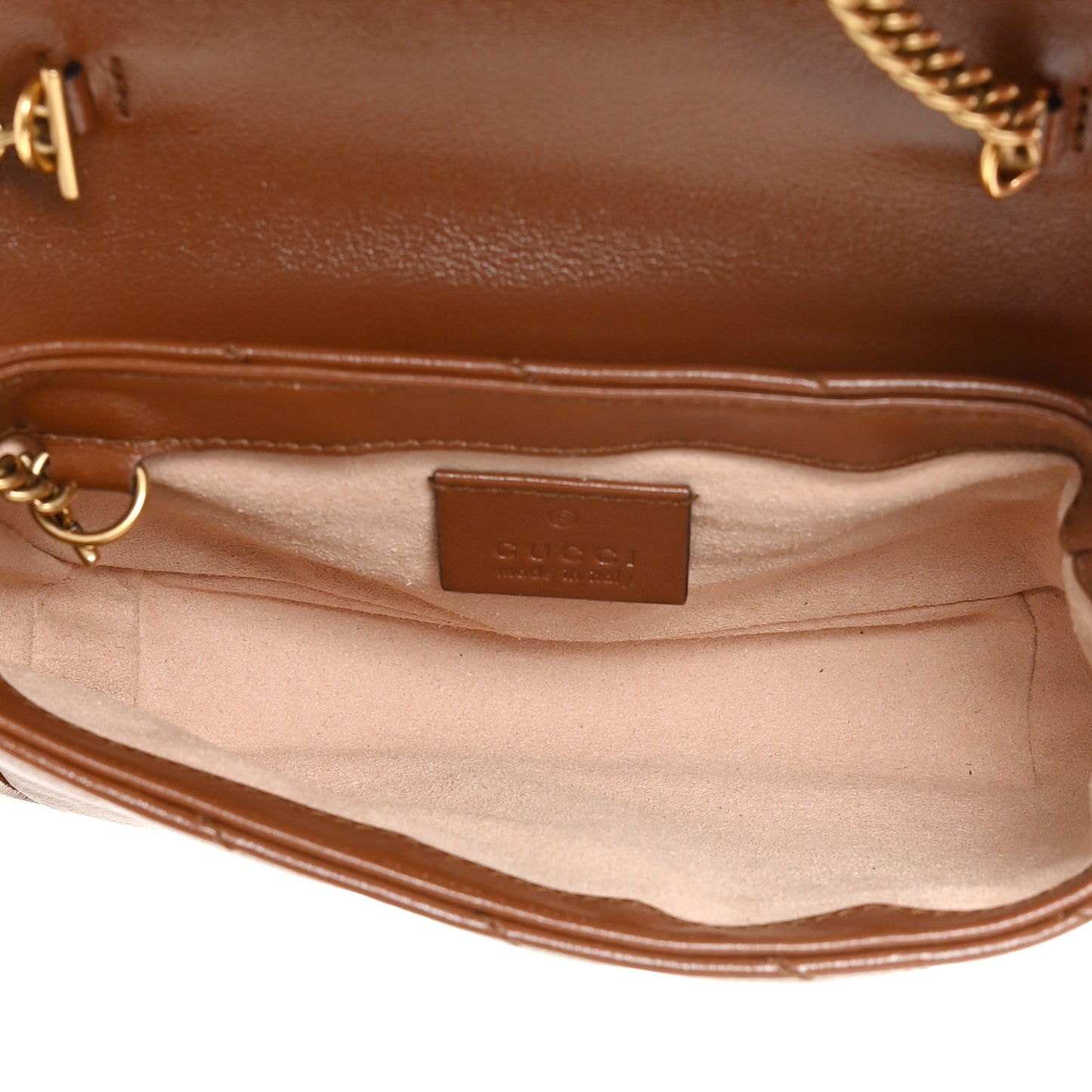 Azalea Calfskin Matelasse Diagonal Super Mini GG Marmont Shoulder Bag Cuir
