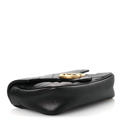 Gucci Calfskin Matelasse Super Mini GG Marmont Shoulder Bag Black 4 of 14