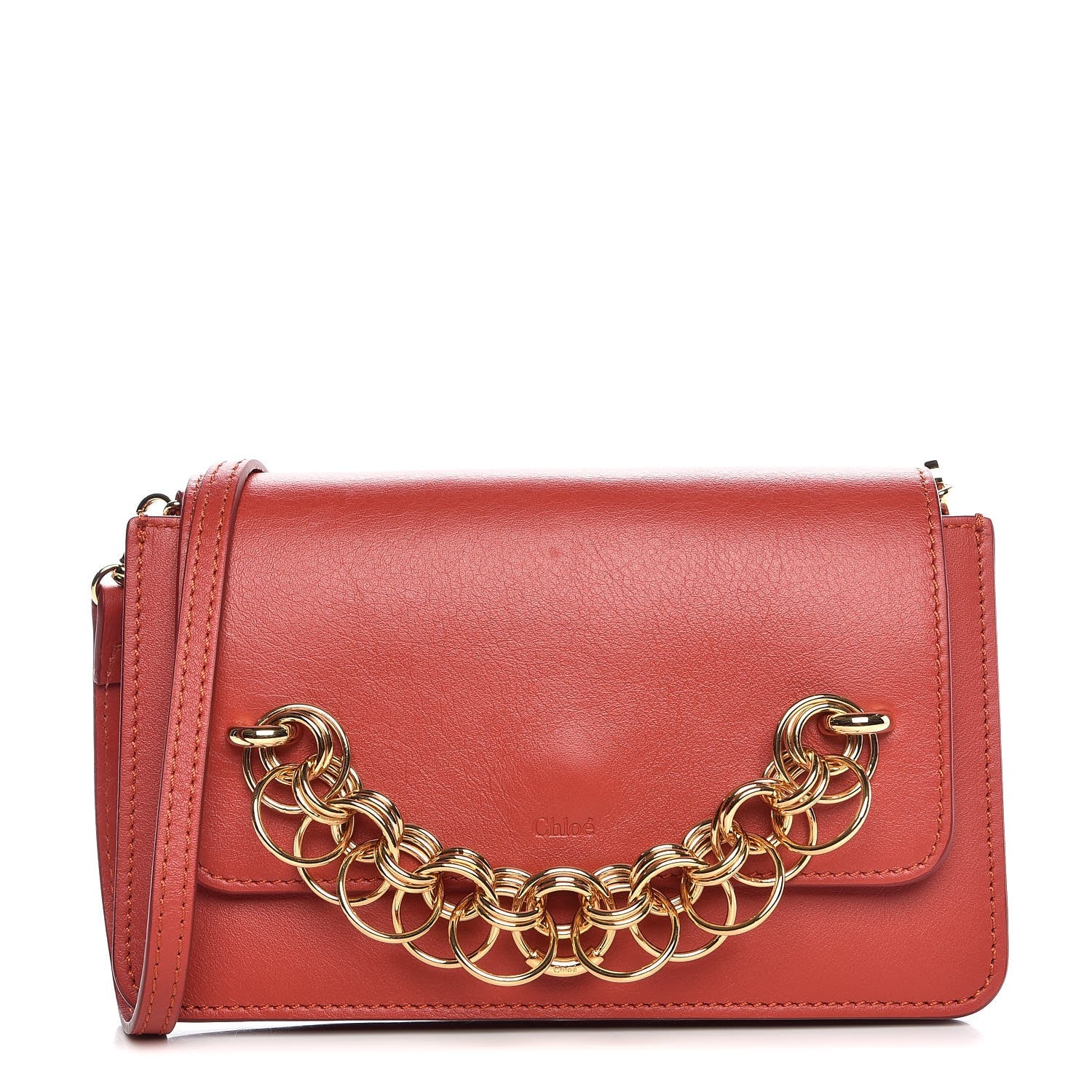 Chloe Calfskin Drew Bijou Clutch Earthy Red 1 of 6