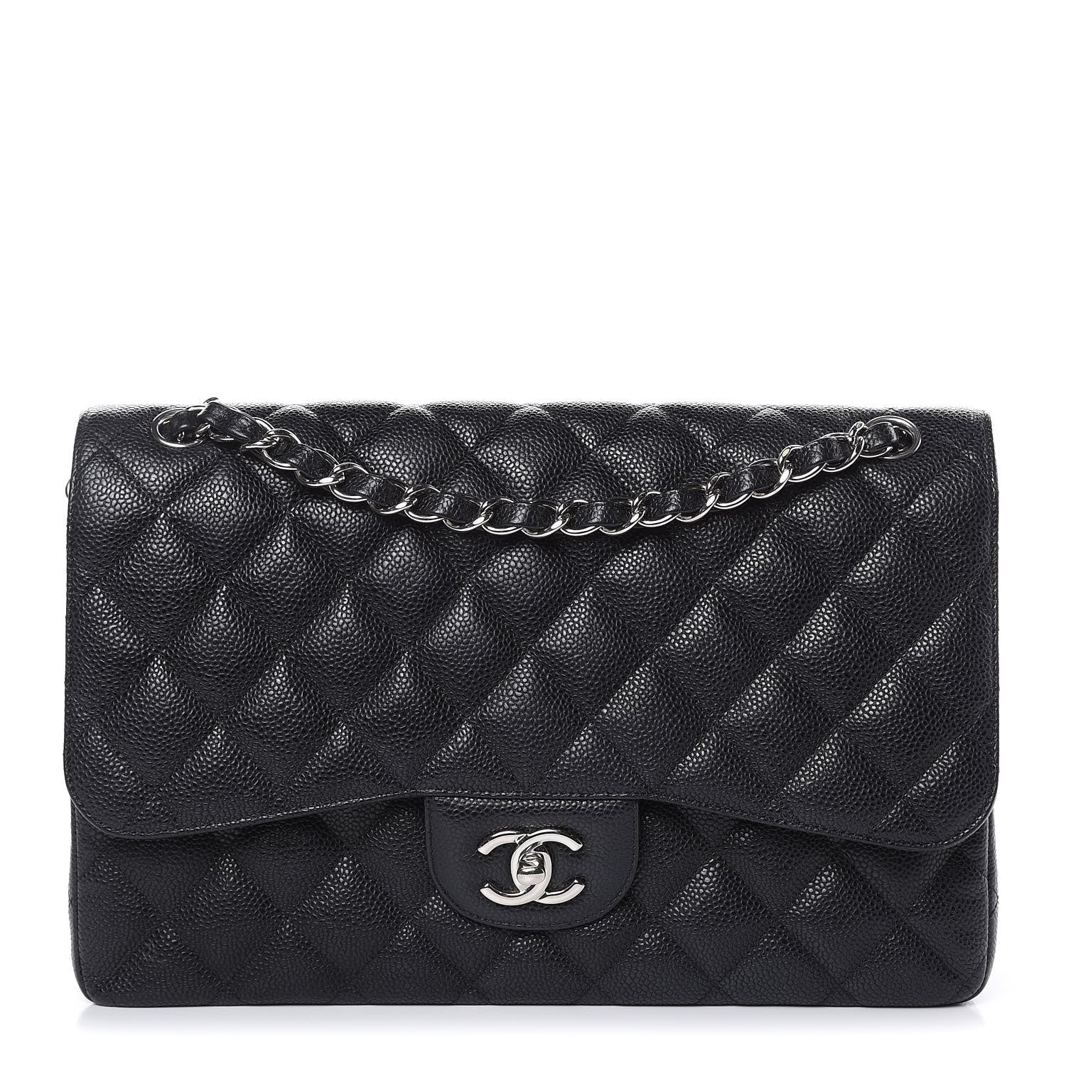 Chanel Caviar Quilted Jumbo Double Flap Black 1 of 14