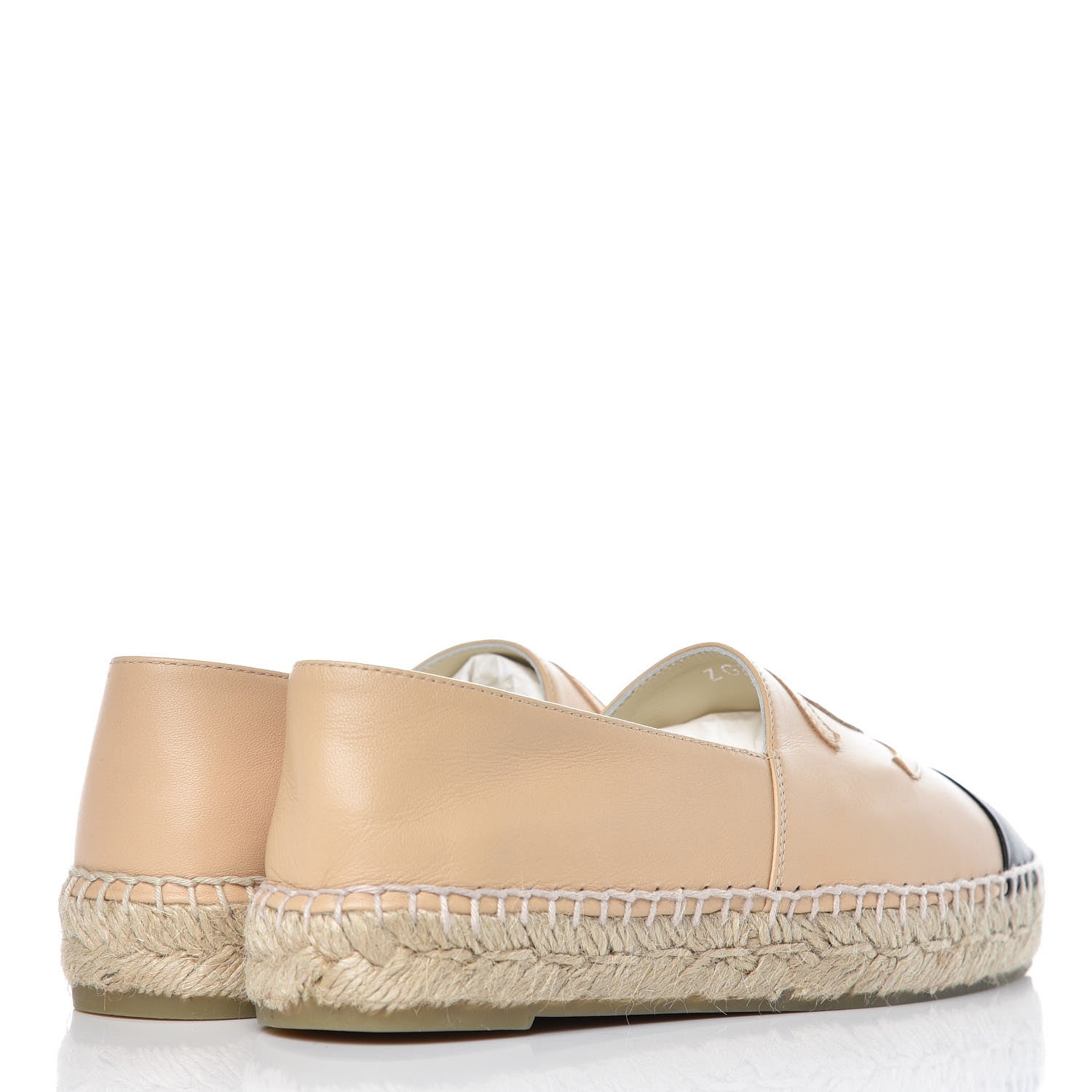 Chanel Lambskin CC Espadrilles 36 Beige Black 4 of 10