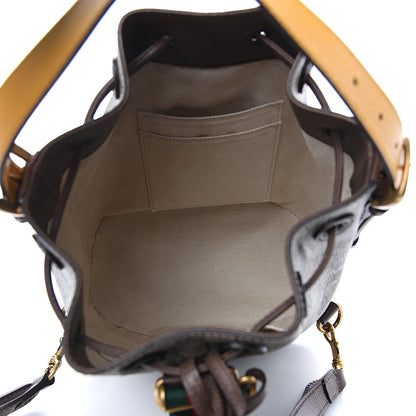 Gucci GG Supreme Monogram Neo Vintage Drawstring Bucket Backpack Beige New Acero Crop 4 of 10