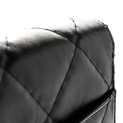 Chanel Shiny Crumpled Calfskin Quilted Large Clutch Black 12 of 13