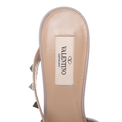 Valentino Garavani Calfskin Nappa Rockstud Cross Strap 50mm Mules 37 Rubin Poudre 6 of 10