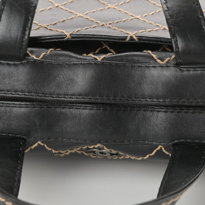 Chanel Calfskin Contrast Stitch Surpique Bowler Black 17 of 18