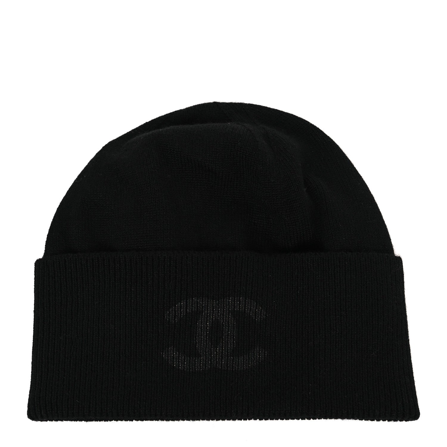 Chanel Cashmere CC Beanie Hat Black 1 of 4