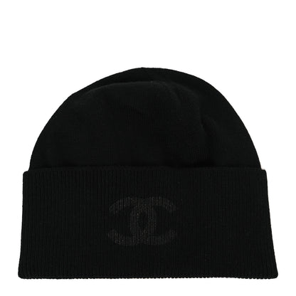 Chanel Cashmere CC Beanie Hat Black 1 of 4