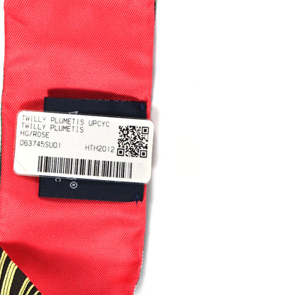 Hermes Silk Plumetis Twilly Rose 3 of 3