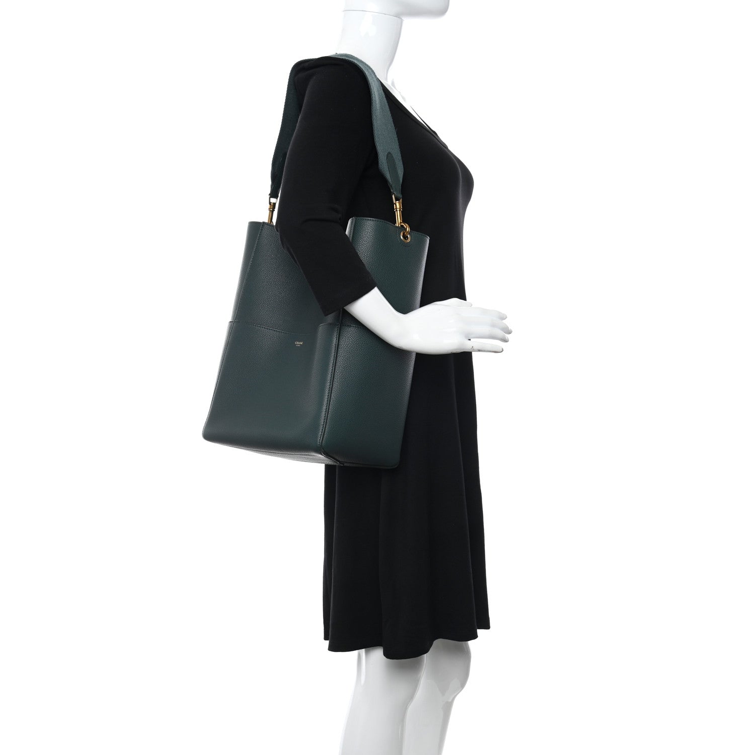 Celine Soft Grained Calfskin Sangle Bucket Bag Amazone 2 of 9