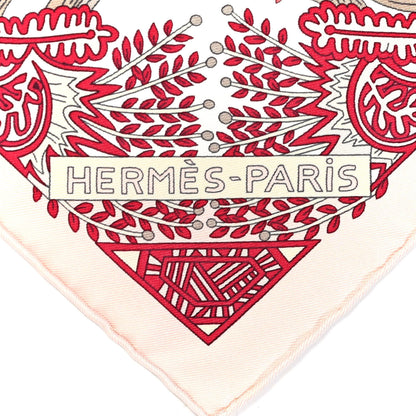 Hermes Silk Maitres De La Foret Scarf 90 Vieux Rose 4 of 6