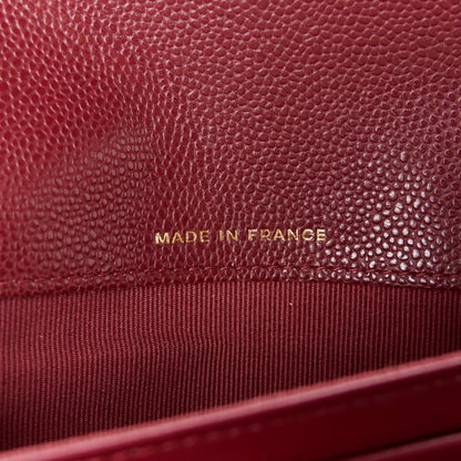 Chanel Caviar Quilted Large Gusset Flap Wallet Burgundy 6 of 9