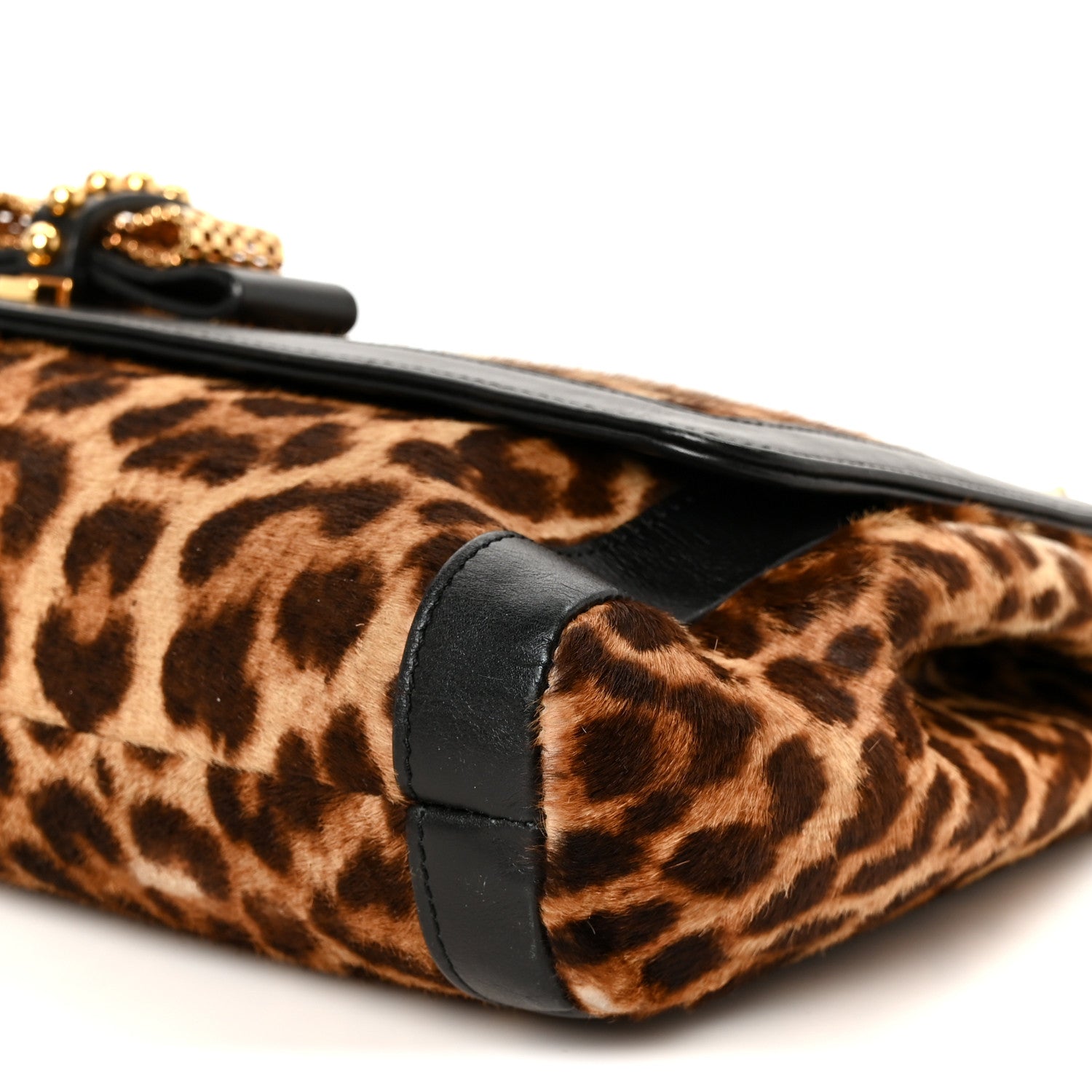 Christian Louboutin Pony Hair Leopard Print Sweet Charity Shoulder Bag Black 10 of 10