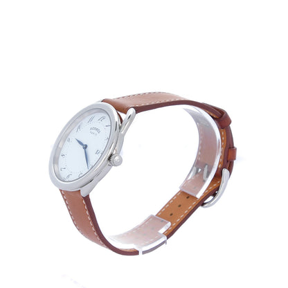 Hermes Stainless Steel Barenia 38mm Arceau Quartz Watch Fauve 3 of 13