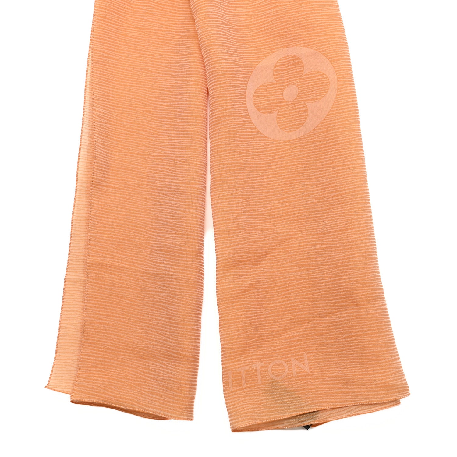 Louis Vuitton Silk Crepe Monogram Epi Print Scarf Light Orange 2 of 4