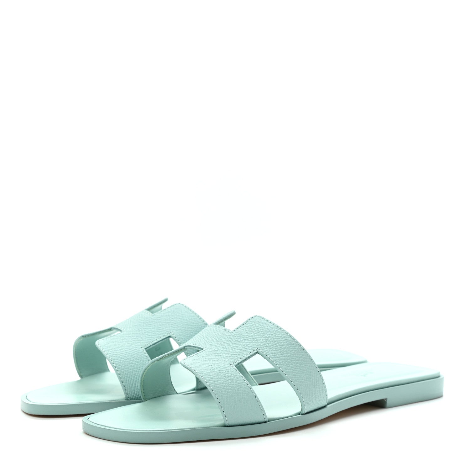 Hermes Epsom Oran Sandals 38 Vert Embrun 3 of 9