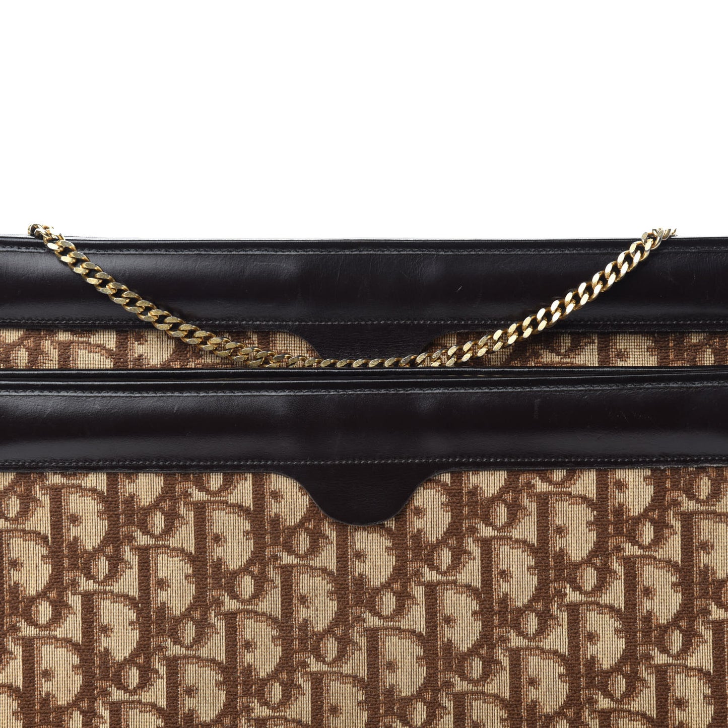 Monogram Chain Clutch Brown