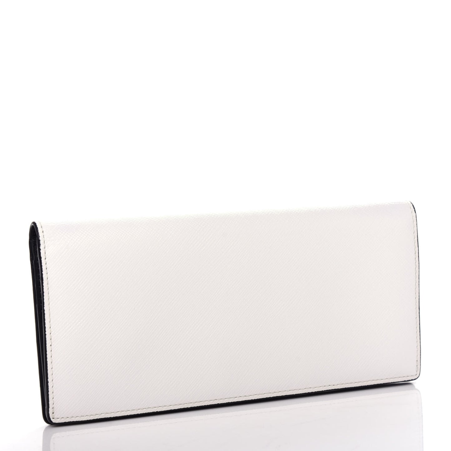 Grained Calfskin Wallet Black White