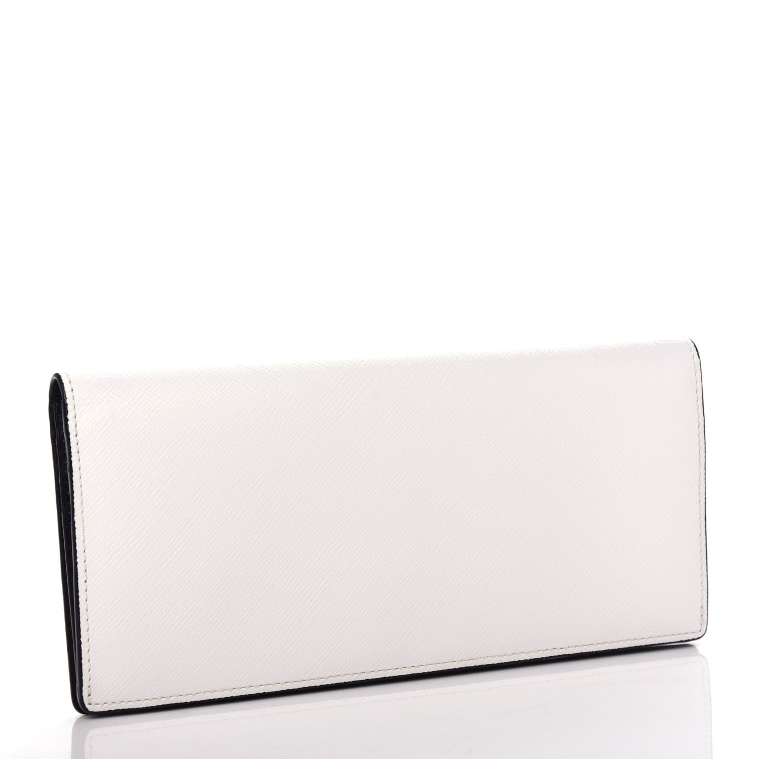 MCM Grained Calfskin Wallet Black White 3 of 6